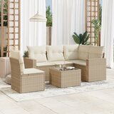  6-dijelni set vrtnih sofa s jastucima bež od poliratana | shoptok.hr