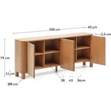 Kave Home Komoda u dekoru jasena u prirodnoj boji 200x79x40 cm Salaya – | shoptok.hr