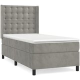 vidaXL Box spring postelja z vzmetnico svetlo siv 90x190 cm žamet, (20790416) Cene