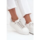 Boto Women's Sneakers on Platform with Decorative Lacing and Glitter White Belmira | shoptok.hr