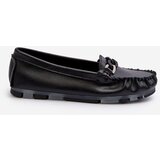 S. BARSKI Women's Black Leather Moccasins with Ornament S.Barski LR339 | Shoptok.si