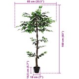  Umjetna ficus biljka Zelena 85 x 18 x 160 cm Tkanina i drvo | shoptok.hr