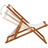  Sklopiva stolica za plažu od drva eukaliptusa i tkanine krem | shoptok.hr