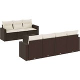 vidaXL 8-dijelni set vrtnih sofa s jastucima smeđi od poliratana | shoptok.hr