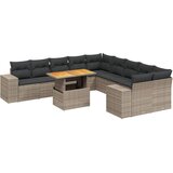  The Living Store Vrtna sedežna garnitura 11-delna z blazinami siv poli ratan - Vrtna Sedežna Garniture, (21459416) | Shoptok.si
