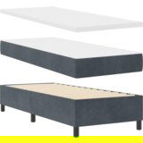 vidaXL Podložna postelja z vzmetnico Temno siva 80x200 cm Žamet | Shoptok.si