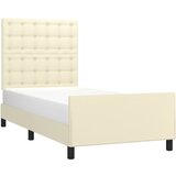  Okvir za krevet s uzglavljem krem 90x200 cm od umjetne kože | shoptok.hr