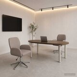 vidaXL Okretne radne stolice 2 kom. 54 x 58 x 90 cm Sivosmeđa Tkanina u