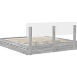  Krevet s od storage Siva Sonoma 200 x 200 cm Konstruirano drvo | shoptok.hr