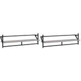  The Living Store Stenske police s prečkami 2 kosa siva sonoma 100x25x30 cm - Stenska Polica, (21444243) | Shoptok.si