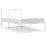 vidaXL Kovinski posteljni okvir z vzglavjem bel 90x190 cm, (20735173) Cene