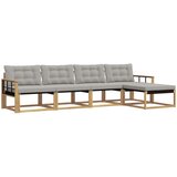  Set vanjskih sofa 5 kom. Bijela i svjetlosiva Smeđa 329 x 162,5 x 73 cm | shoptok.hr