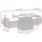  Vrtna sedežna garnitura 5-delna z blazinami poli ratan/akacija, (22048265) | Shoptok.si