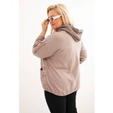 Kesi Włoski Women's Plus Size zip-up cotton sweatshirt fango | Shoptok.si