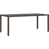  Vrtni stol sa staklenom pločom smeđi 190x90x75 cm od poliratana | Eponuda.com