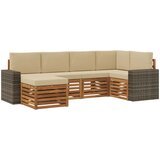 vidaXL Kotna sedežna garnitura z blazino 6 pcs Naravna in bež, (5000283524) | Shoptok.si
