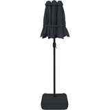  Dvostruki vrtni suncobran s LED svjetlima crni 316 x 145 cm | shoptok.hr