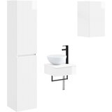  Set namještaja za kupaonicu 3 kom. Bijela visokog sjaja 33 x 34,5 x 160 cm | Shoptok.si