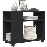  Bočni stolić s kotačima crni 70x35x60 cm konstruirano drvo | shoptok.hr