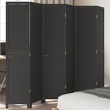 vidaXL Paravan 6-delni črn trden les pavlovnije | Shoptok.si
