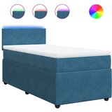 vidaXL Box spring krevet s madracem plavi 90x200 cm baršunasti Cijene