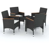  5-dijelni vrtni blagovaonski set s jastucima crni | shoptok.hr