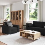 SOFA 3 pcs Crna 219 x 80 x 82 cm Platnasta tkanina | shoptok.hr