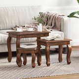  Stol za slaganje 3 pcs Smeđa Čvrsto mahagonijevo drvo | shoptok.hr