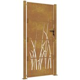 Vrtna vrata 100x200 cm od čelika COR-TEN s uzorkom trave | shoptok.hr