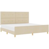  Krevetna konstrukcija s uzglavljem Krema 200 x 200 cm tkanina | Eponuda.com