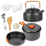 Vilde aluminijski set posuđa za kampiranje s kuhalom 700 ml – 11 dijelova | shoptok.hr