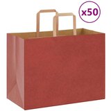 Papirnate vrećice 50 kom s ručkama crvene 32x17x25 cm | shoptok.hr