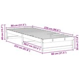  Krevetna konstrukcija Bijelo 80 x 220 cm Čvrsto borovo drvo | shoptok.hr