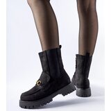 Gemre Black insulated ankle boots with a buckle Overlook | Shoptok.si
