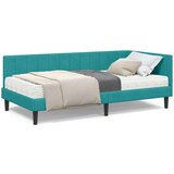  Kutni okvir kreveta s madracem Tirkizna 100 x 200 cm Baršun | shoptok.hr