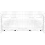 vidaXL Nogometni gol z mrežo bel 366x122x182 cm jeklo | Shoptok.si
