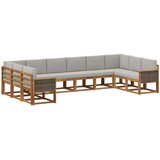 vidaXL Zunanja garnitura za sedenje 10 pcs Naravna in svetlo siva, (5000282537) | Shoptok.si