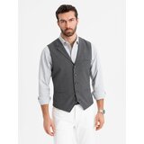 Ombre Men's suit vest with collar - graphite | Shoptok.si
