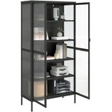  Visoka komoda crna 85 x 40 x 180 cm od stakla i čelika | shoptok.hr
