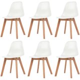 Maison Chic Jedilni stoli - Vzorci stoli 6 kosov bela plastika A1060, (22031980) | Shoptok.si