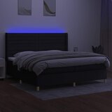  box spring s madracem LED crni 200x200 cm od tkanine | shoptok.hr