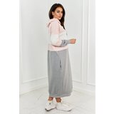 Kesi Three-color hooded dress powder pink + ecru + gray Kesi Three-color hooded dress powder pink + ecru + gray Slike