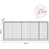  Gabion s žicom debljine 3,5 mm i mrežom 5x10 cm 250x50x100 cm | shoptok.hr