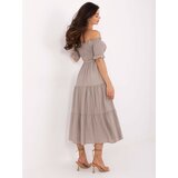 Italy Moda Dress-MI-SK-A2609.96-dark beige | Shoptok.si