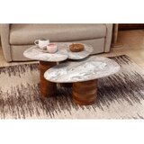 Dutchbone Rjave/bež mizice v kompletu 3 ks z marmorno mizno ploščo 41x73 cm Suki – | Shoptok.si