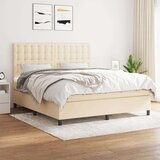 Krevet s oprugama i madracem krem 160x200 cm od tkanine Cijene