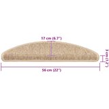  Prostirke za stepenice 15 kom 56x17x3 cm svijetlo bež poluokrugle | shoptok.hr