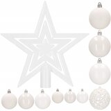  Set božićnih kuglica 3–6 cm – 101 komad, nijansa bijele | shoptok.hr