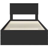  Konstrukcija postelje z vzglavjem Črna in srebrna 100 x 200 cm, (5000103375) | Shoptok.si