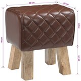  Klupa 40 x 30 x 45 cm Prava koža Smeđa dijamantna | shoptok.hr